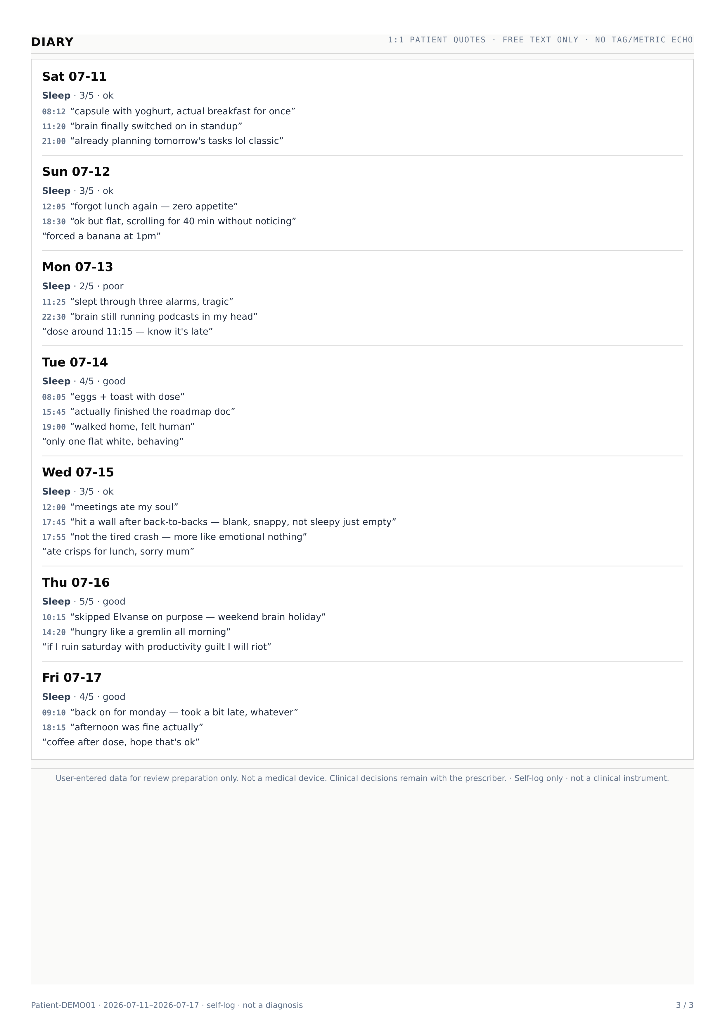 Page 3 — Diary